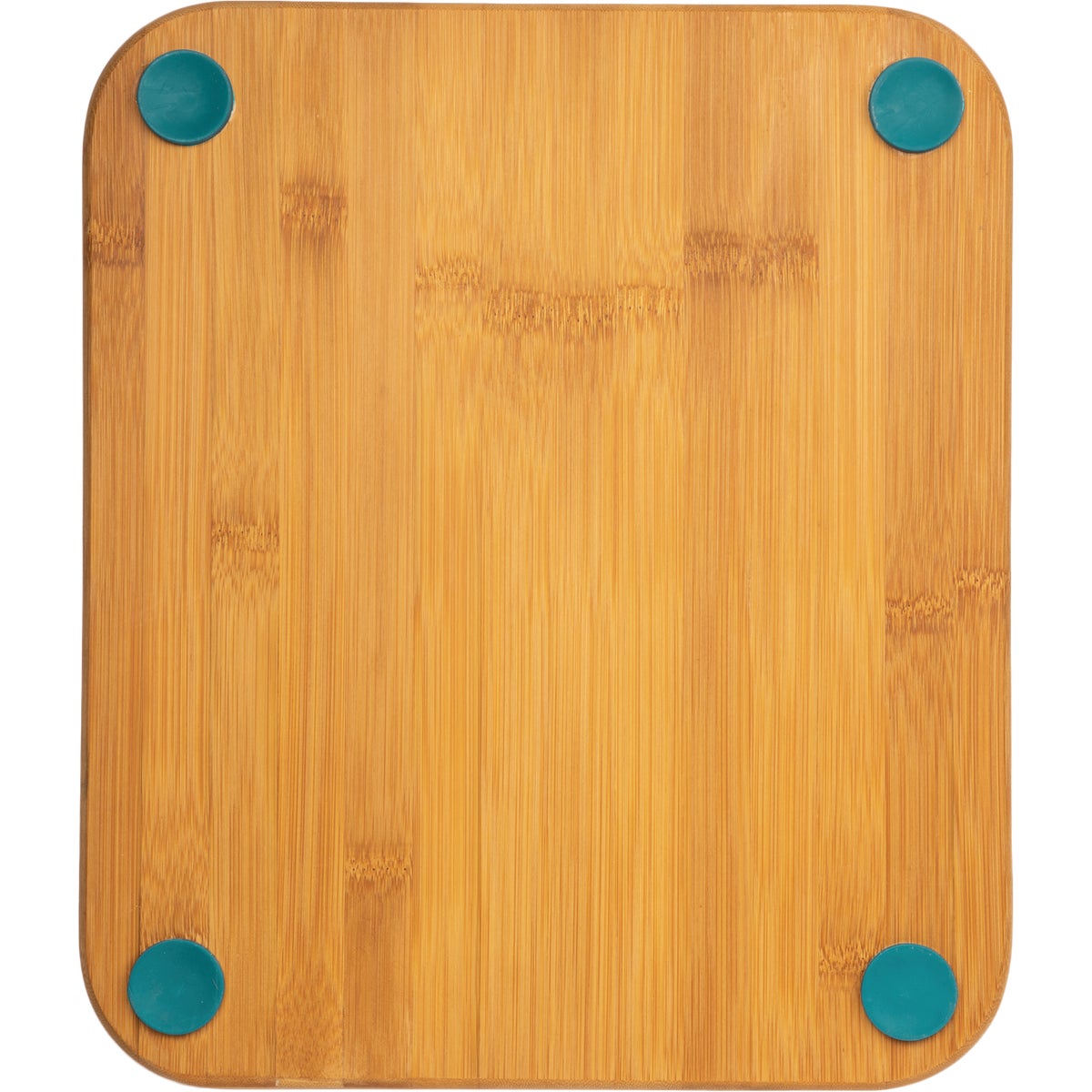 Core Bamboo 12 In. Square Natural Lake Blue Foot Grip Cutting Board