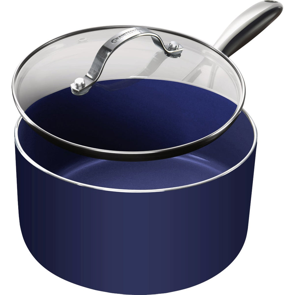 GraniteStone Diamond Blue 2.5 Qt. Non-Stick Sauce Pan with Lid