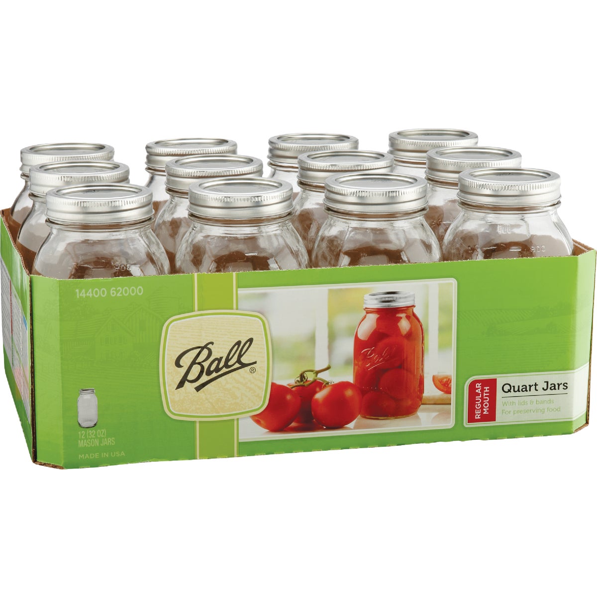 Ball 1 Quart Regular Mouth Mason Canning Jar (12-Count)