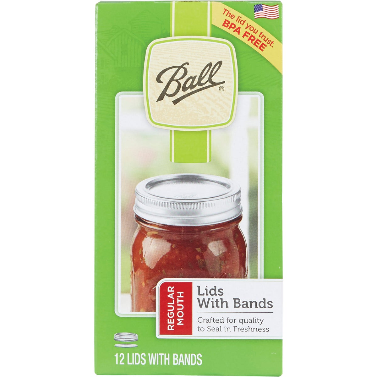 Ball Regular Mouth Canning Lid with Bands (12-Count)