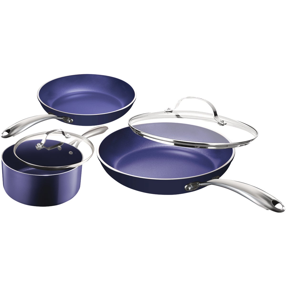 GraniteStone Diamond Blue Non-Stick Cookware Set (5-Piece)