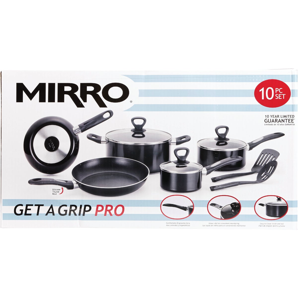 Mirro Black Non-Stick Aluminum Cookware Set (10-Piece)