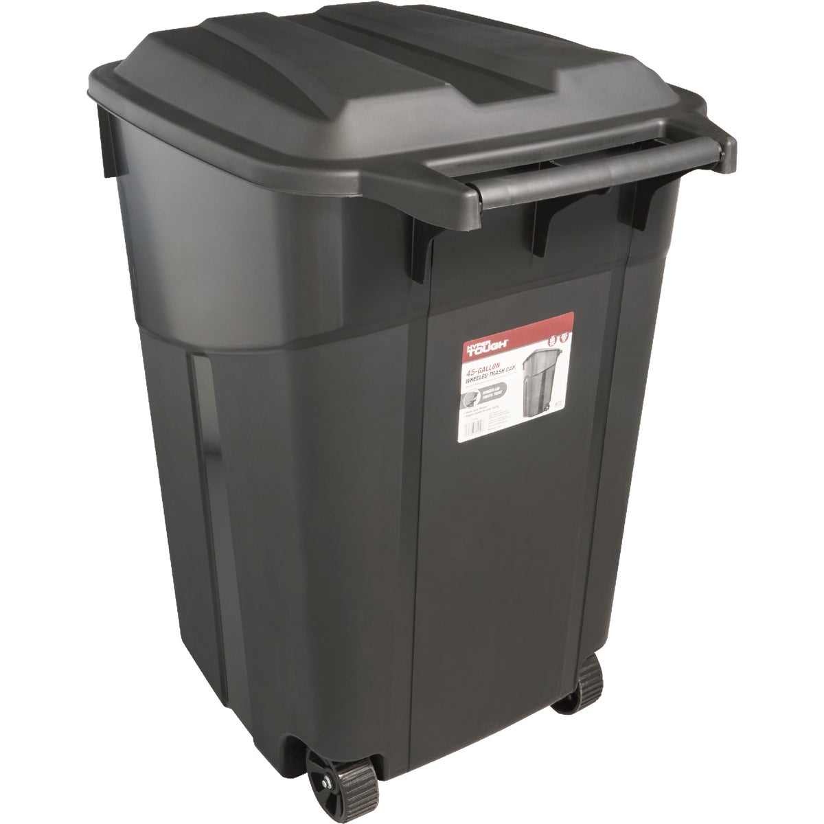 United Solutions Rough and Rugged 45 Gal. Wheeled Trash Can with Attached Lid