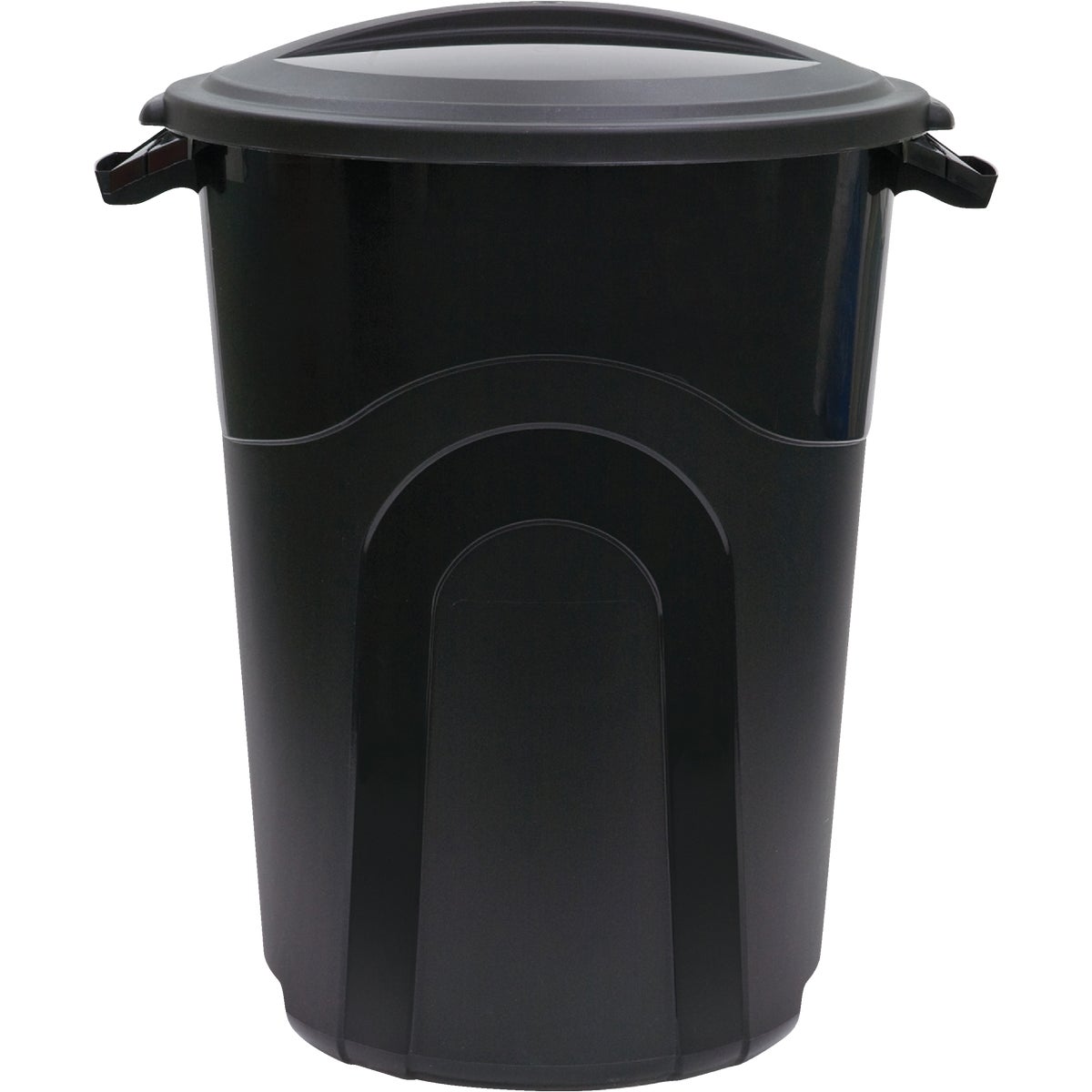 United Solutions Rough & Rugged 32 Gal. Black Trash Can with Lid