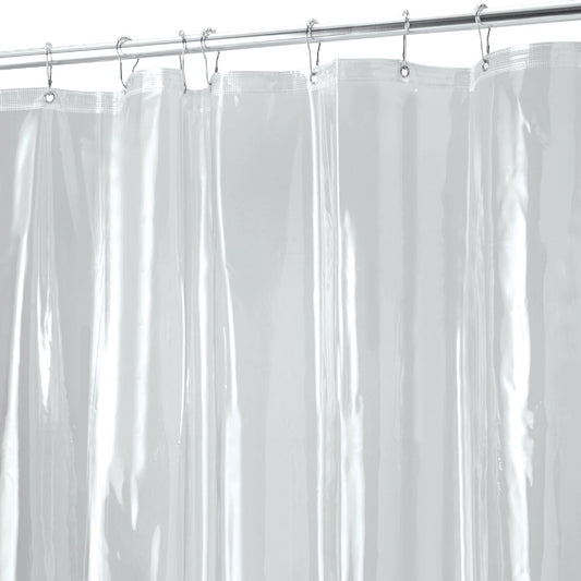 iDesign 72 In. x 72 In. Antibacterial Clear Vinyl Shower Curtain Liner