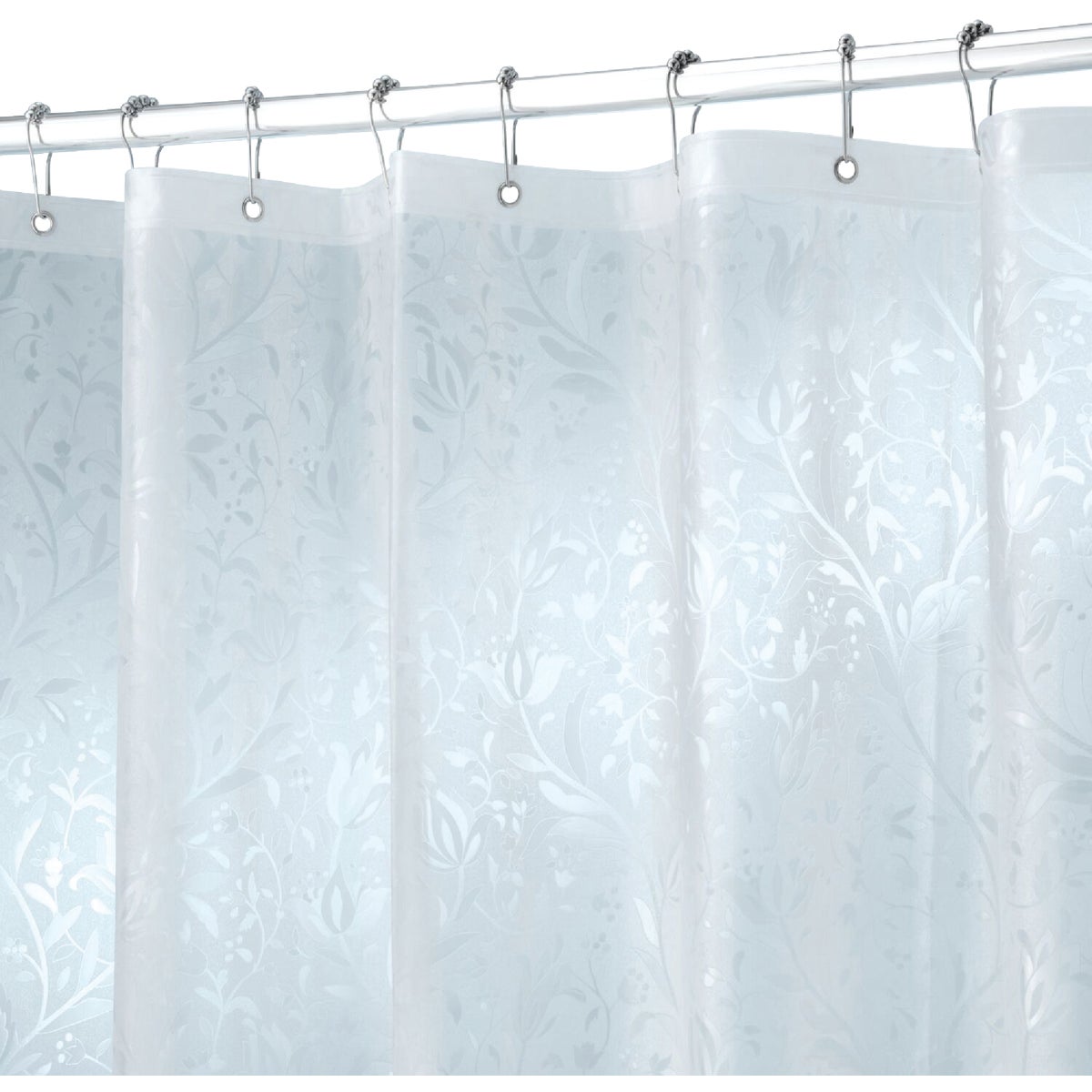 iDesign 72 In. x 72 In. Frosted Floral EVA Shower Curtain