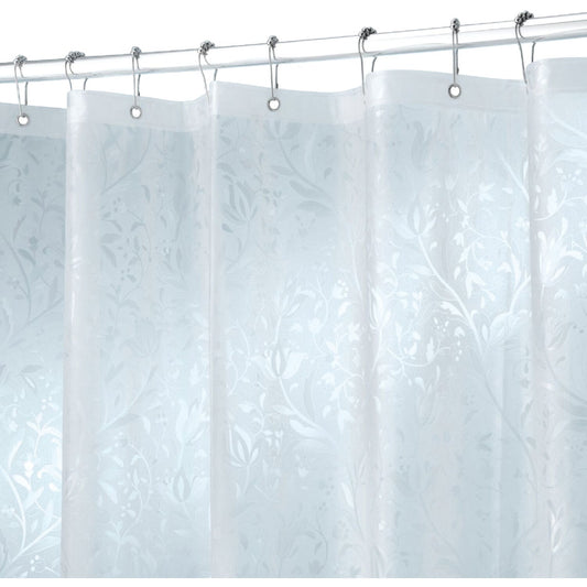 iDesign 72 In. x 72 In. Frosted Floral EVA Shower Curtain