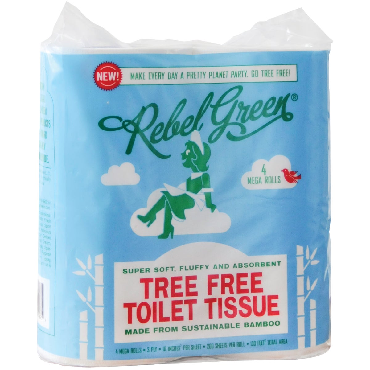 Rebel Green Tree Free Toilet Paper (4 Mega Rolls)