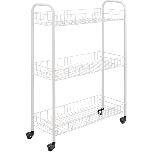 Metaltex 3-Tier Slim Rolling Storage Cart