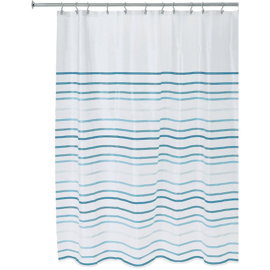 iDesign 72 In. x 72 In. Lindy Stripe PEVA Shower Curtain