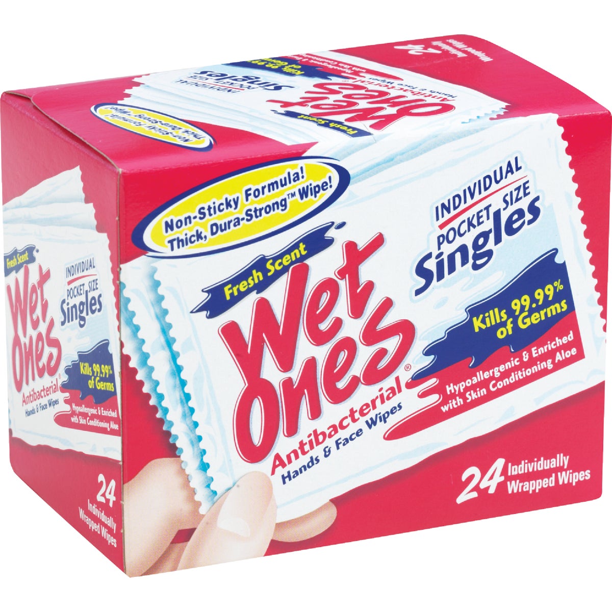 Wet Ones Antibacterial Disinfectant Individual Hand Cleaning Wipes, (24 Ct.)