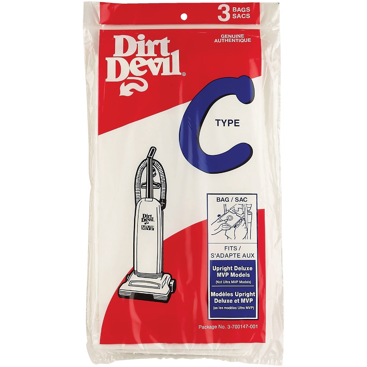 Dirt Devil Type C Standard Vacuum Bag (3-Pack)