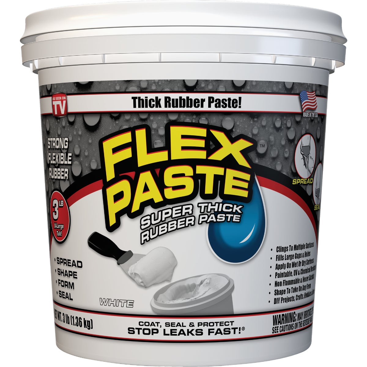 Flex Paste 3 Lb. Rubber Sealant, White