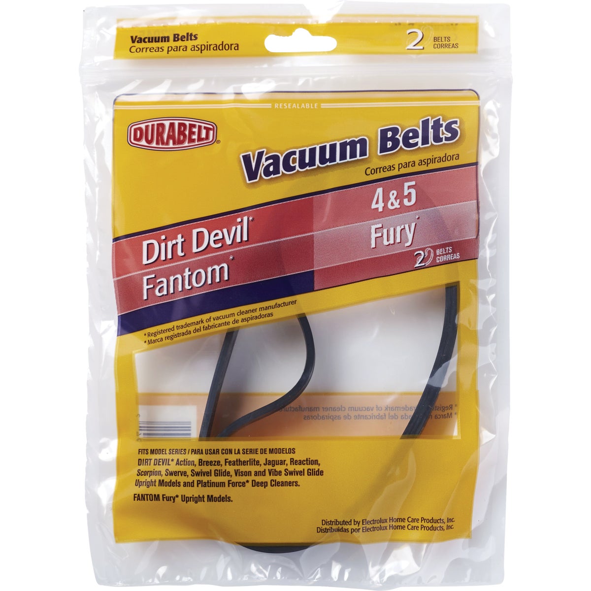 Durabelt Dirt Devil Style Type 4/5 Action, Breeze, Featherlite, and Jaguar Vacuum Cleaner Belt (2-Pack)