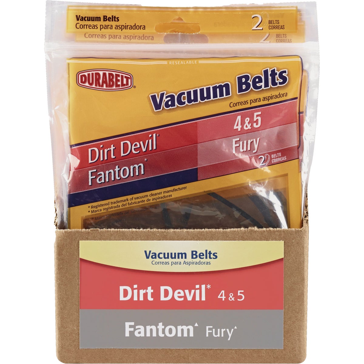 Durabelt Dirt Devil Style Type 4/5 Action, Breeze, Featherlite, and Jaguar Vacuum Cleaner Belt (2-Pack)