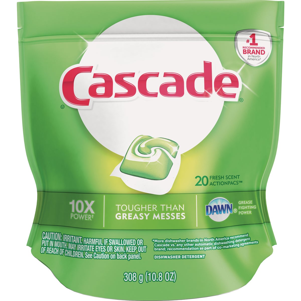 Cascade Action Pacs Fresh Dishwasher Detergent Tabs, 20 Ct.