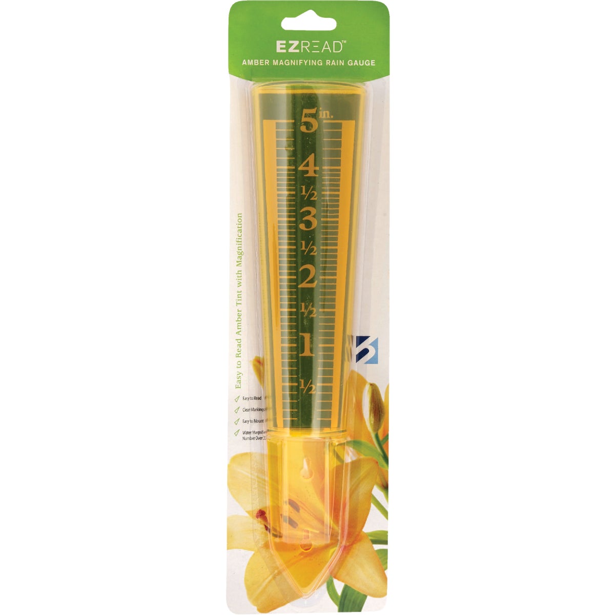 EZRead 5 In. Plastic Amber Sprinkler & Rain Gauge