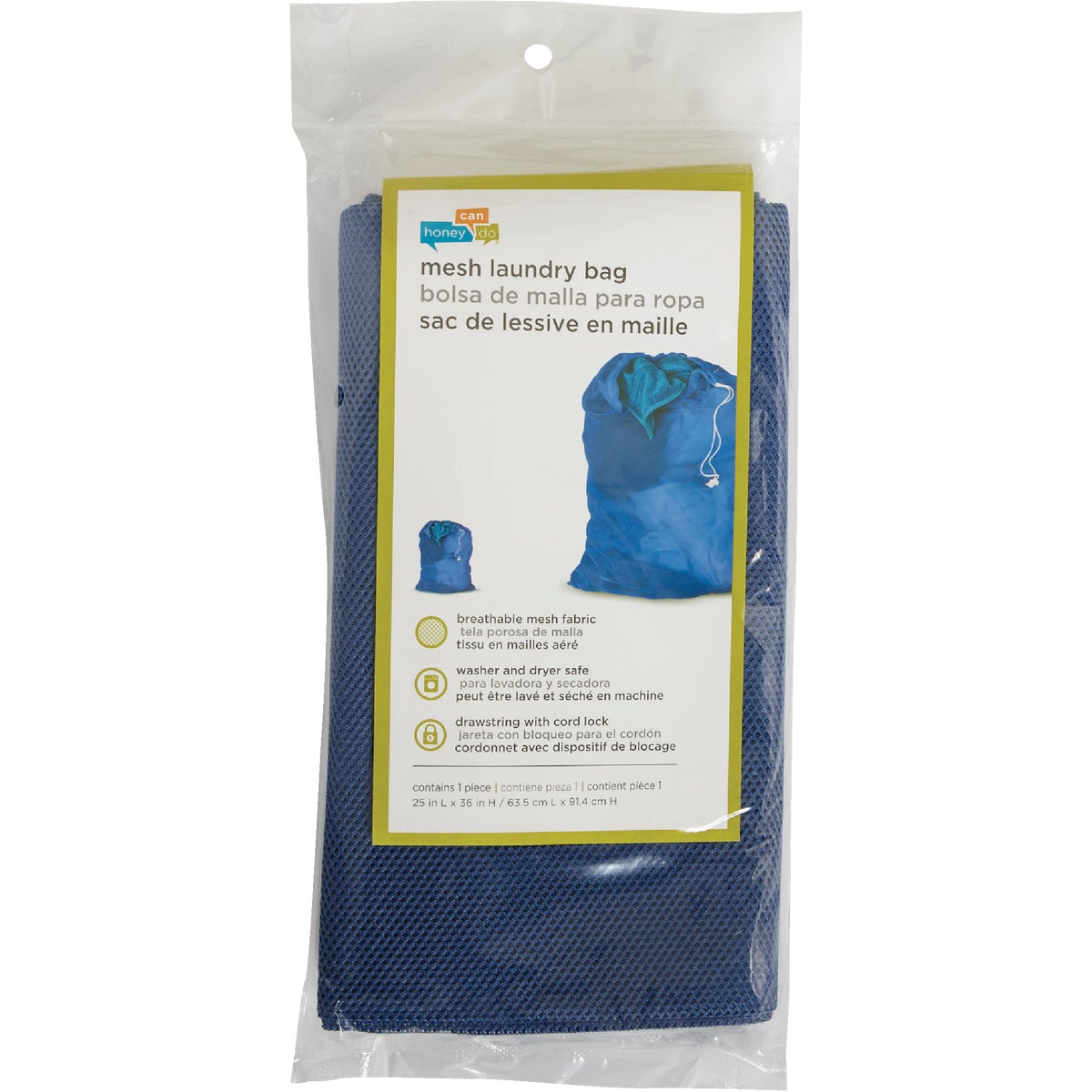 Honey Can Do Blue Mesh Laundry Bag