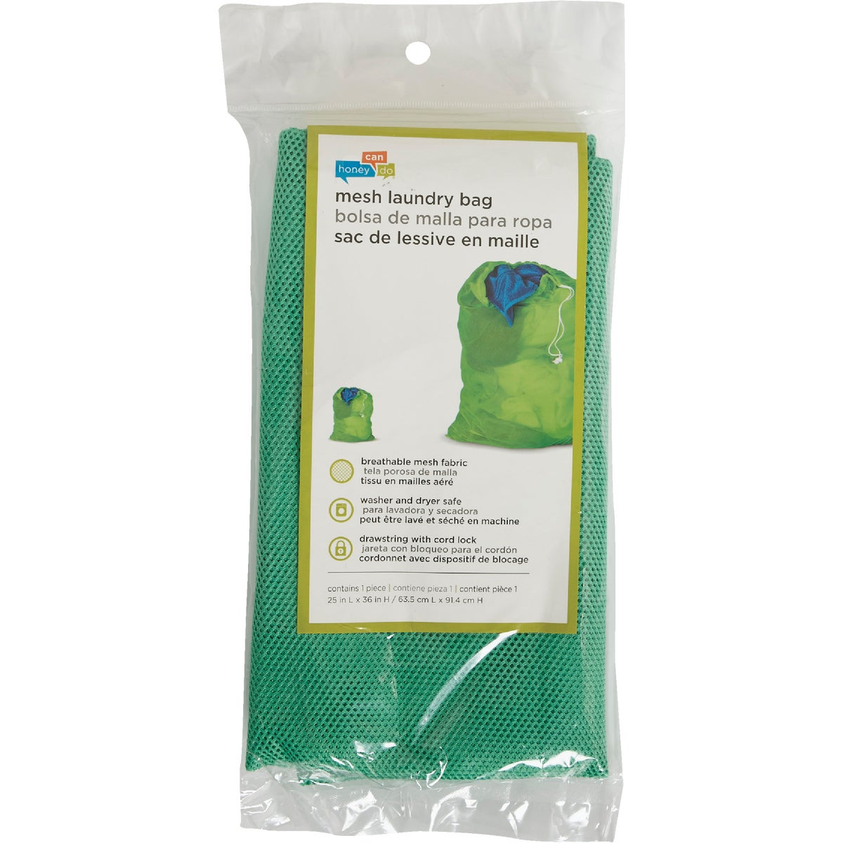 Honey Can Do Lime Green Mesh Laundry Bag