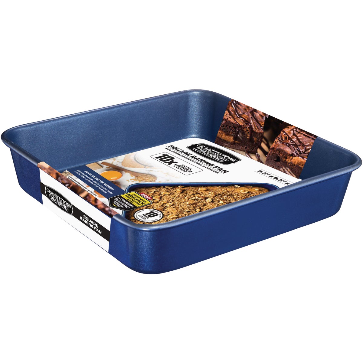 GraniteStone Diamond Blue 9.5 In. Square Non-Stick Baking Pan