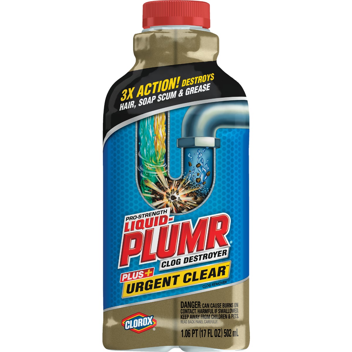 Liquid Plumr Urgent Clear 17 Oz. Pro-Strength Liquid Drain Cleaner