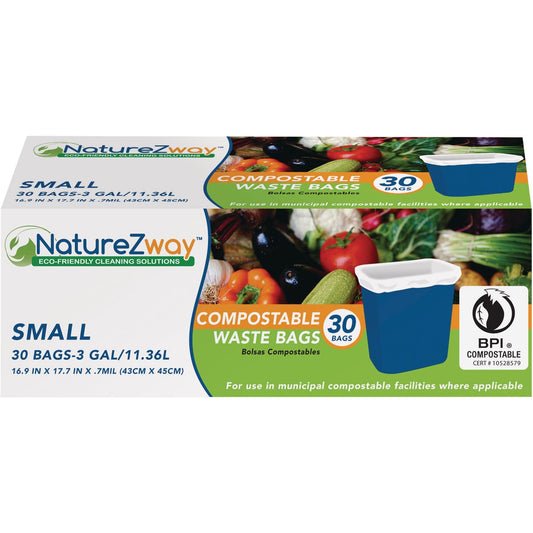 NatureZway 3 Gal. Small Compostable Trash Bag (30-Count)