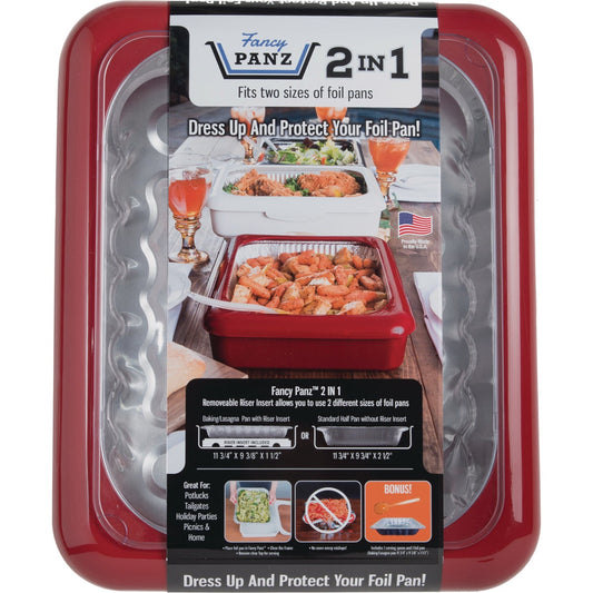 Fancy Panz 9.38 In. W. x 11.75 In. L. Red 2-In-1 Foil Pan Baking Carrier