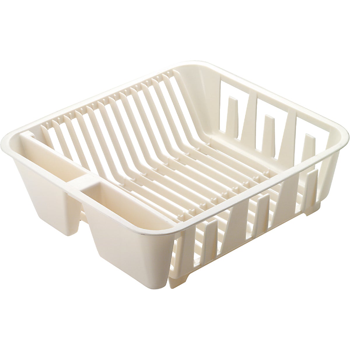 Rubbermaid 12.65 In. x 13.92 In. Bisque Plastic Twin Sink Dish Drainer