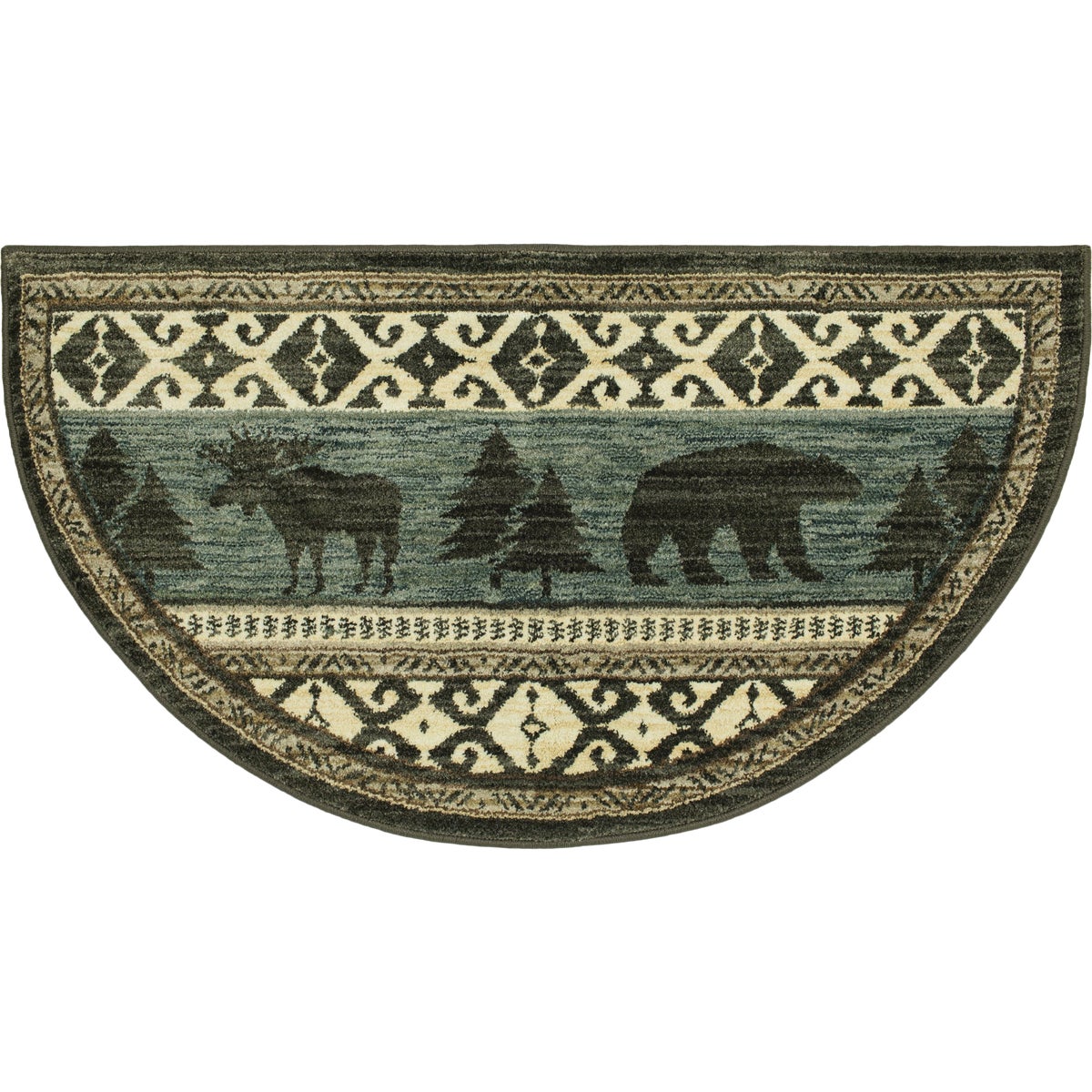 Mohawk Home Aegean Collection 24 In. x 44 In. Ranier Black Slice Hearth Rug