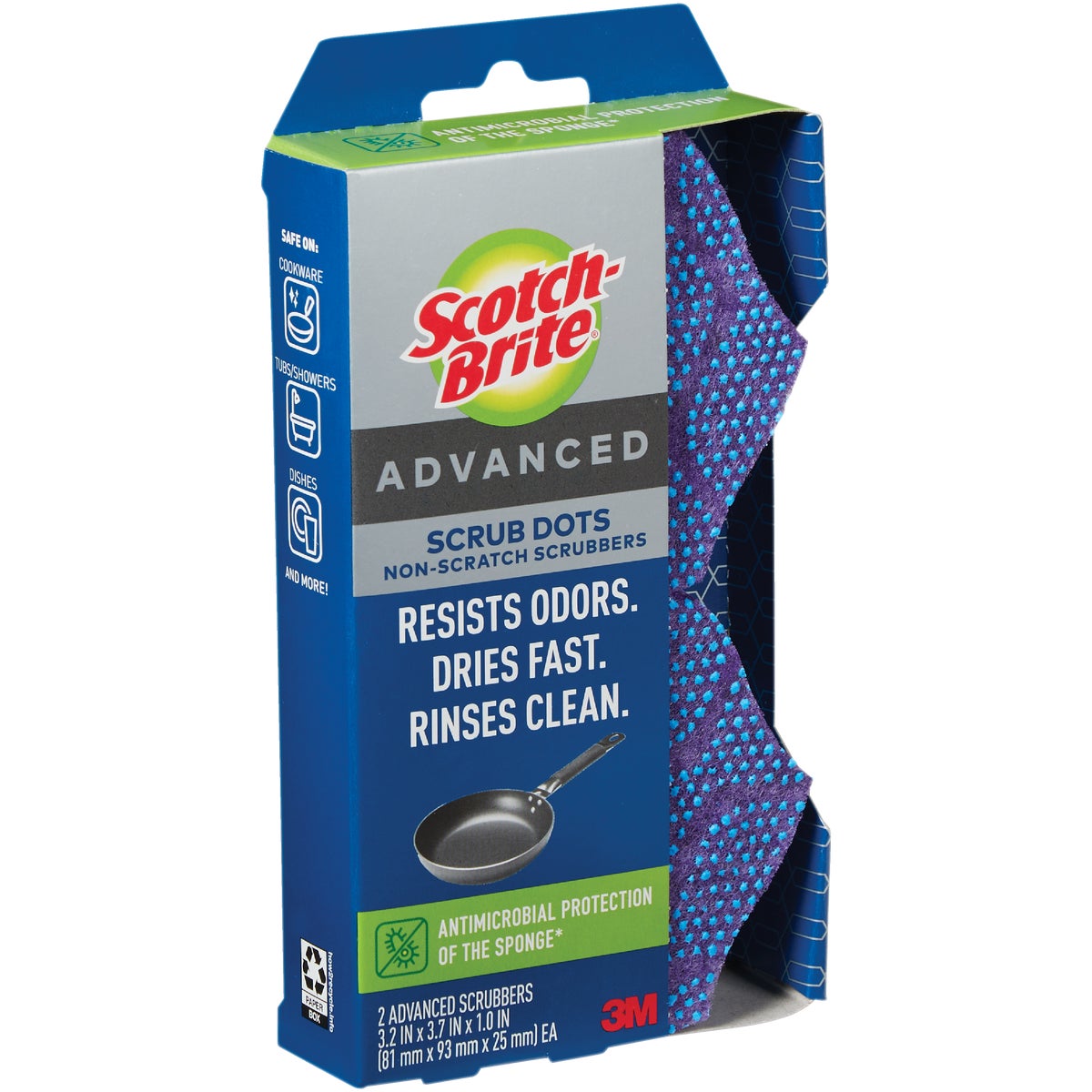 Scotch-Brite Advanced Scrub Dots Non-Scratch Scrubber Sponge (2-Pack)