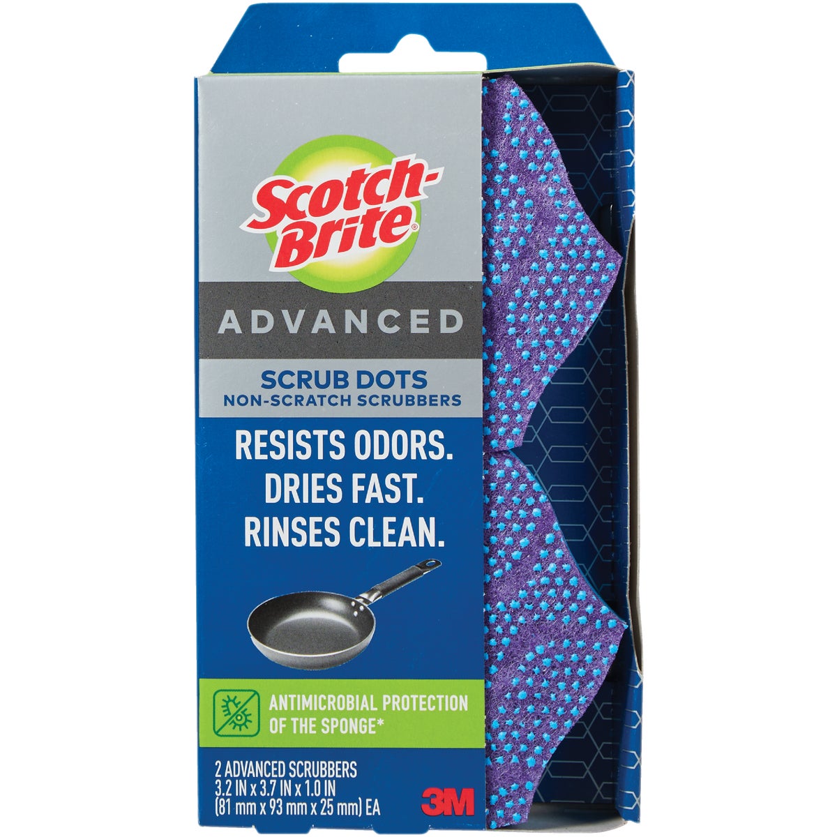 Scotch-Brite Advanced Scrub Dots Non-Scratch Scrubber Sponge (2-Pack)