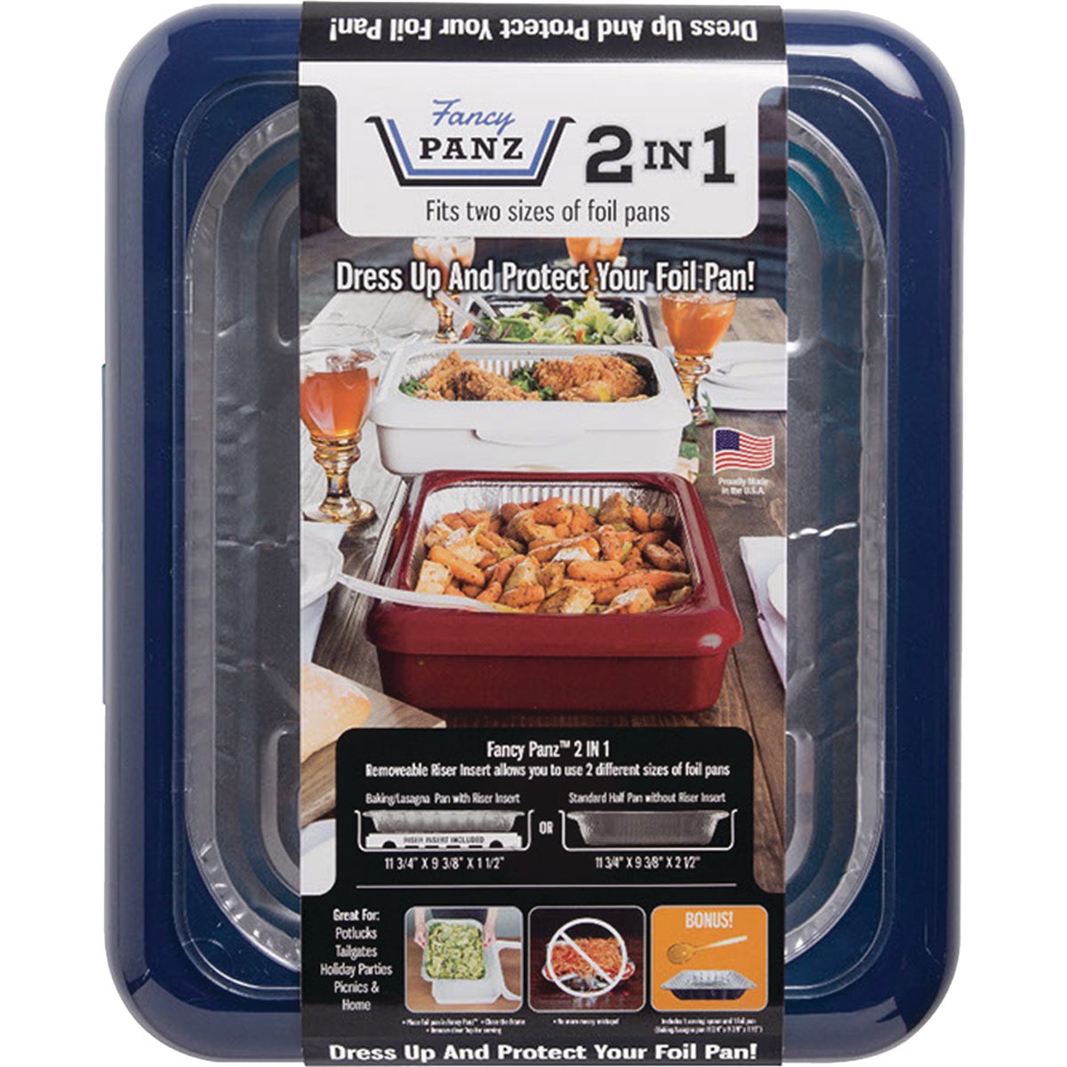 Fancy Panz 9.38 In. W. x 11.75 In. L. Navy 2-In-1 Foil Pan Baking Carrier