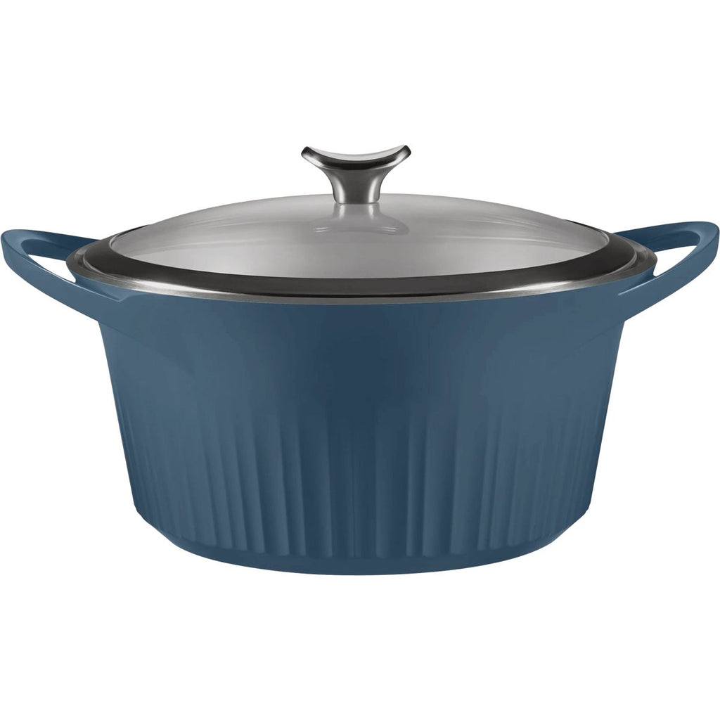 CorningWare 5.5 Qt. Cast Aluminum Blue Dutch Oven with Lid