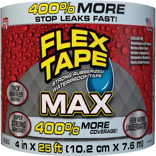 Flex Tape Max 4 In. x 25 Ft. Repair Tape, Clear