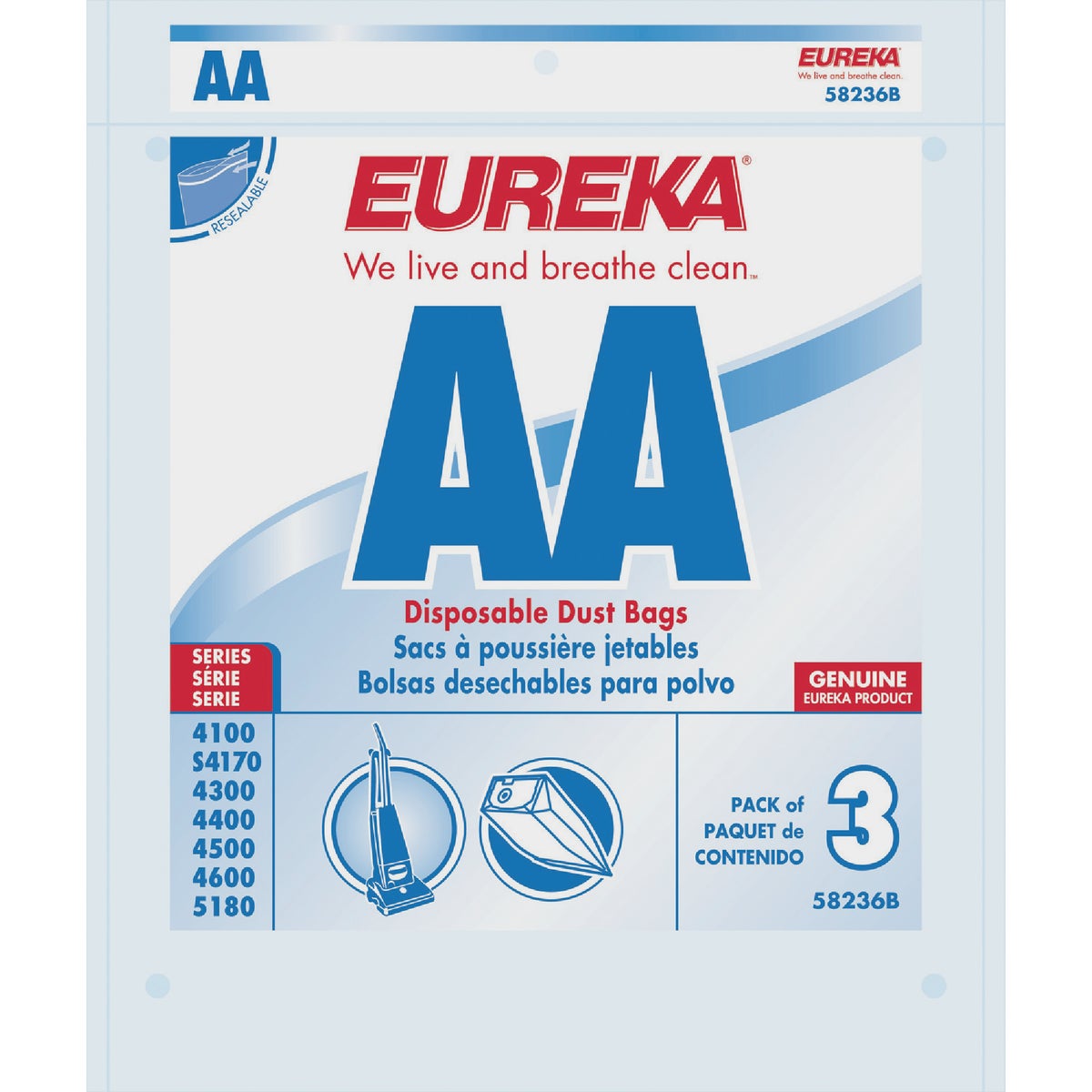 Eureka Type AA Standard Vacuum Bag (3-Pack)