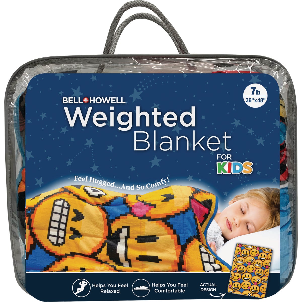 Bell+Howell Kids 7 Lb. Weighted Blanket- Emoji