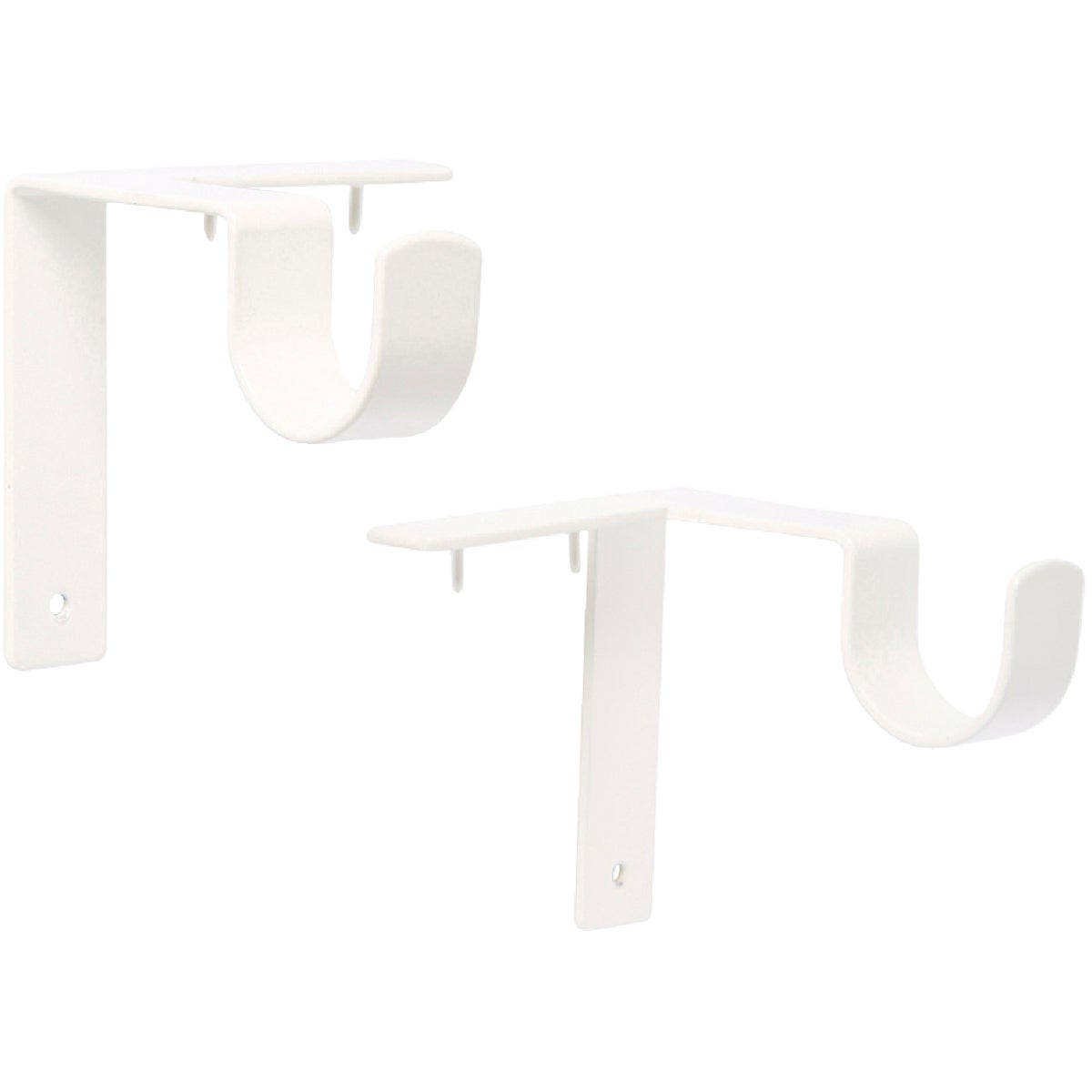 Kwik-Hang 1 In. x 3 In. Projection Antique White Curtain Rod Bracket (2-Pack)