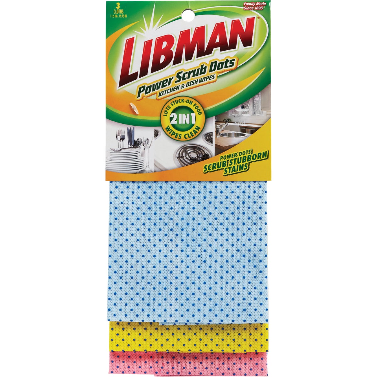 Libman Power Scrub Dots Kitchen & Dish Wipes (3-Pack)