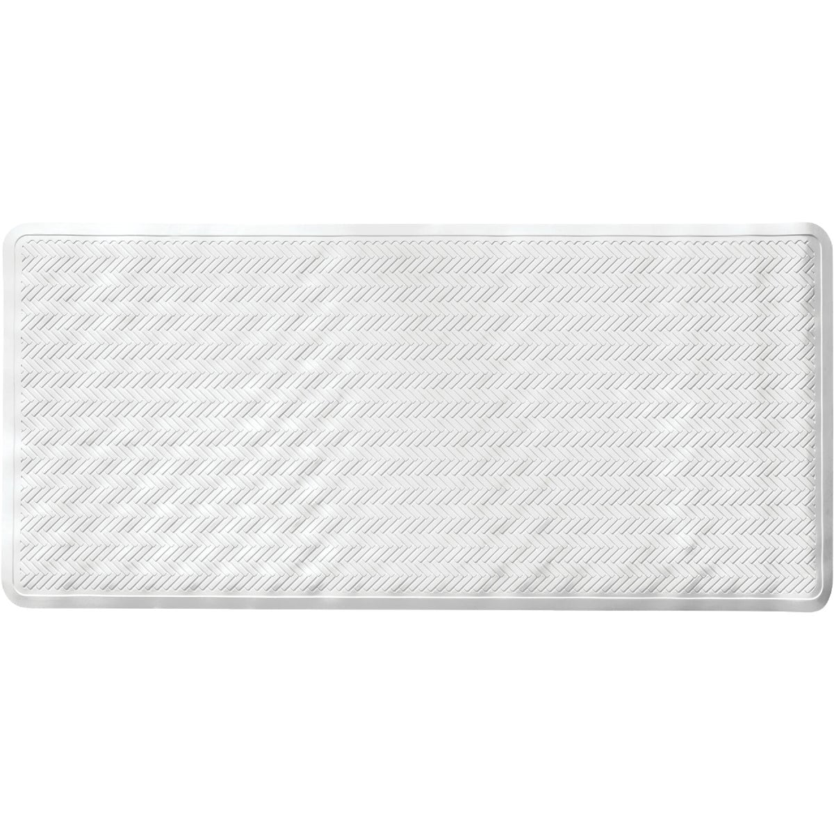 iDesign Chelsea 17 In. x 36 In. White Rubber Bath Mat