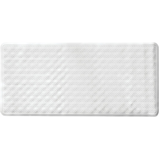 iDesign Chelsea 17 In. x 36 In. White Rubber Bath Mat