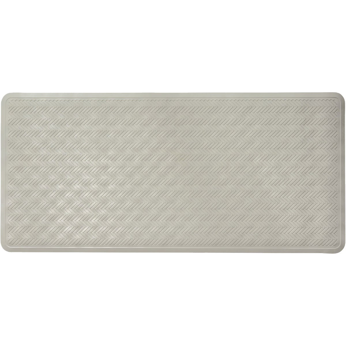 iDesign Chelsea 17 In. x 36 In. Gray Rubber Bath Mat