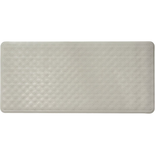 iDesign Chelsea 17 In. x 36 In. Gray Rubber Bath Mat