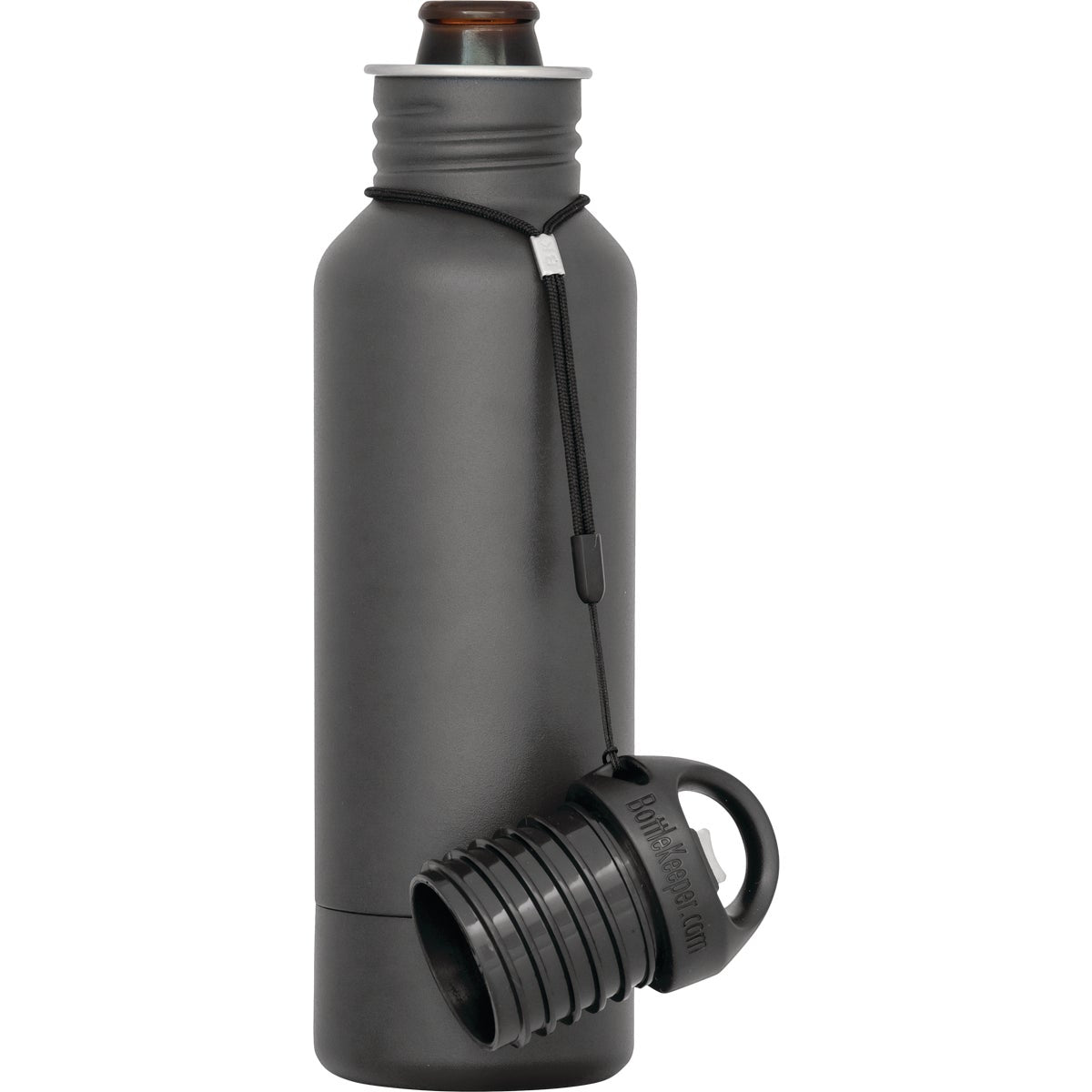 BottleKeeper 12 Oz. Charcoal Stainless Steel Insulated Drink Holder