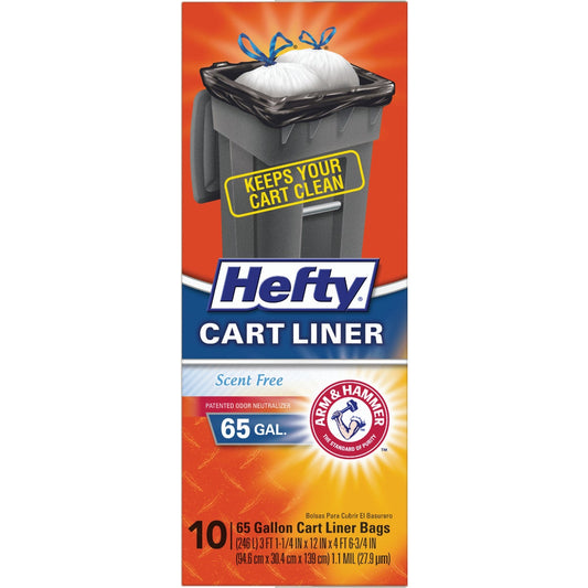 Hefty 65 Gal. Cart/Trash Bag Liner (10-Count)