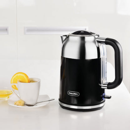 Kalorik 1.7 Liter Black Retro Electric Kettle