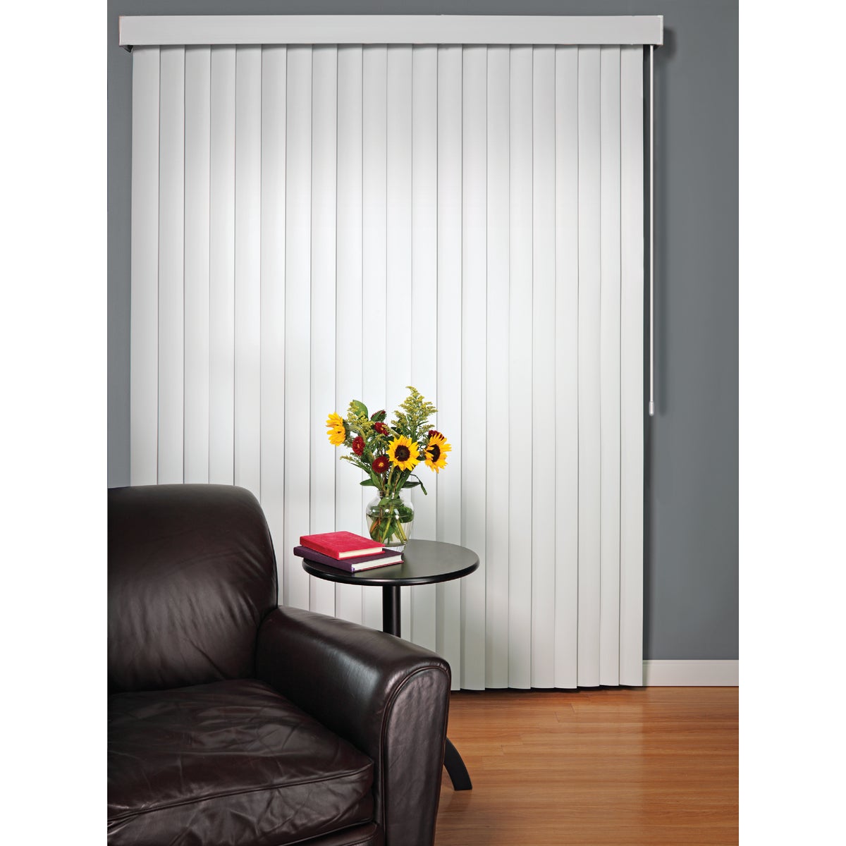 Home Impressions 78 In. x 84 In. White Vinyl Vertical Blinds