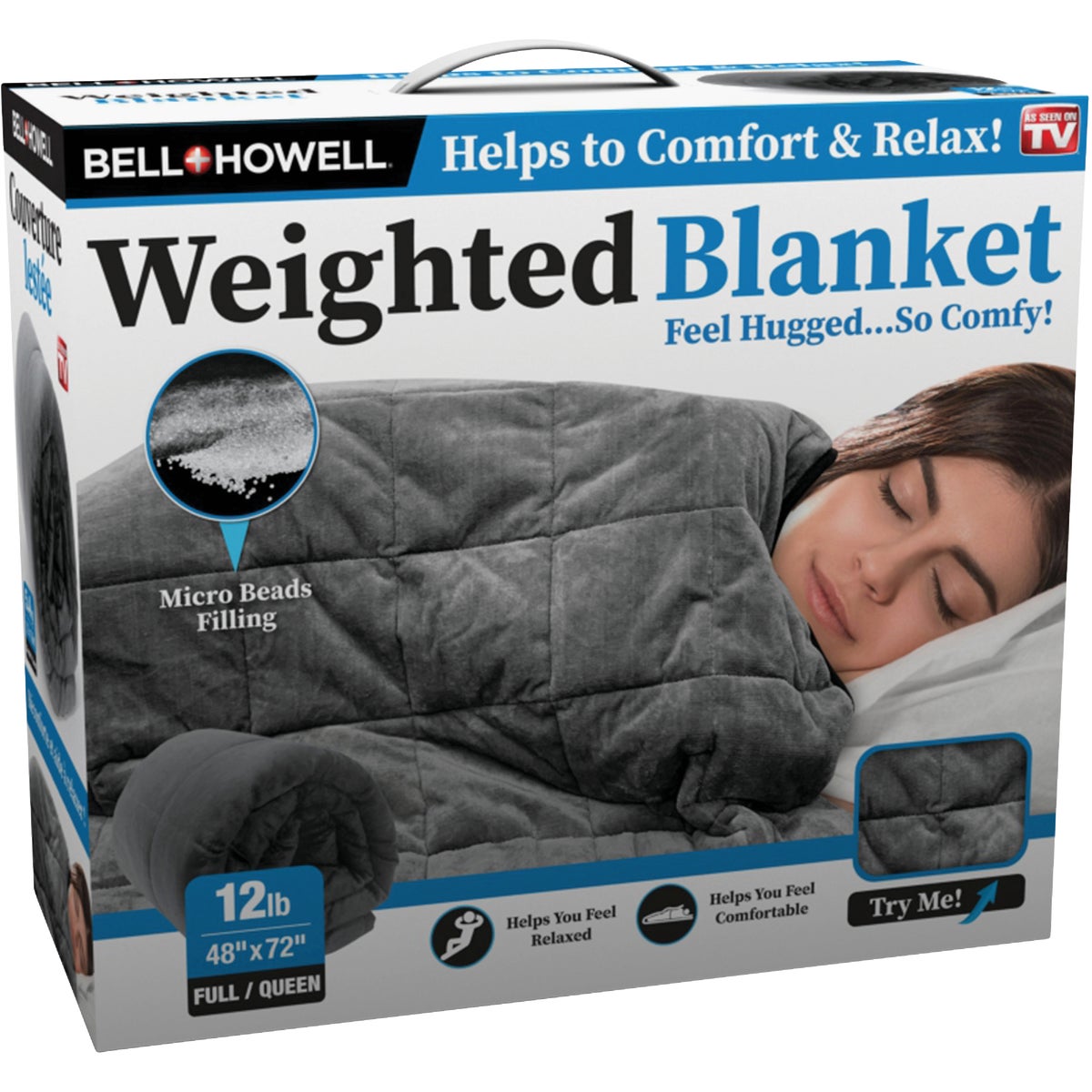 Bell+Howell 48 In. x 72 In. Full/Queen 12 Lb. Weighted Blanket