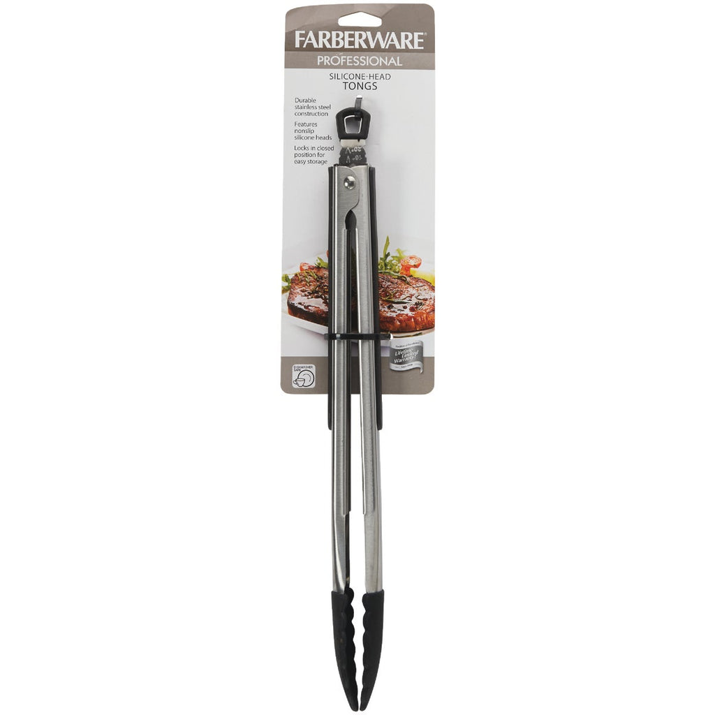 Farberware 11 In. Pro Black Silicone Tip Tongs