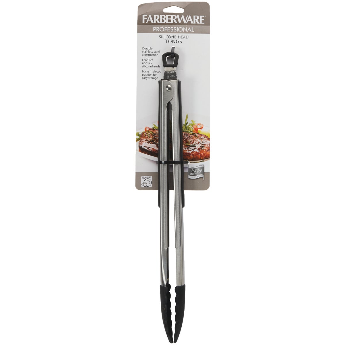 Farberware 11 In. Pro Black Silicone Tip Tongs