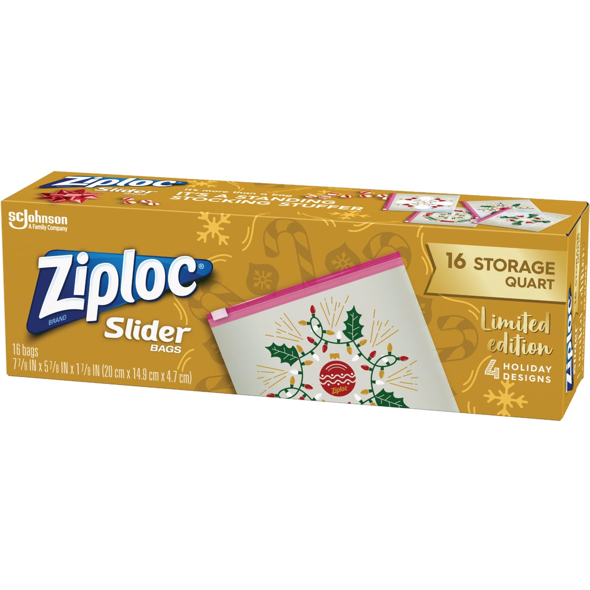 Ziploc Quart Slider Holiday Storage Bag (16 Count)